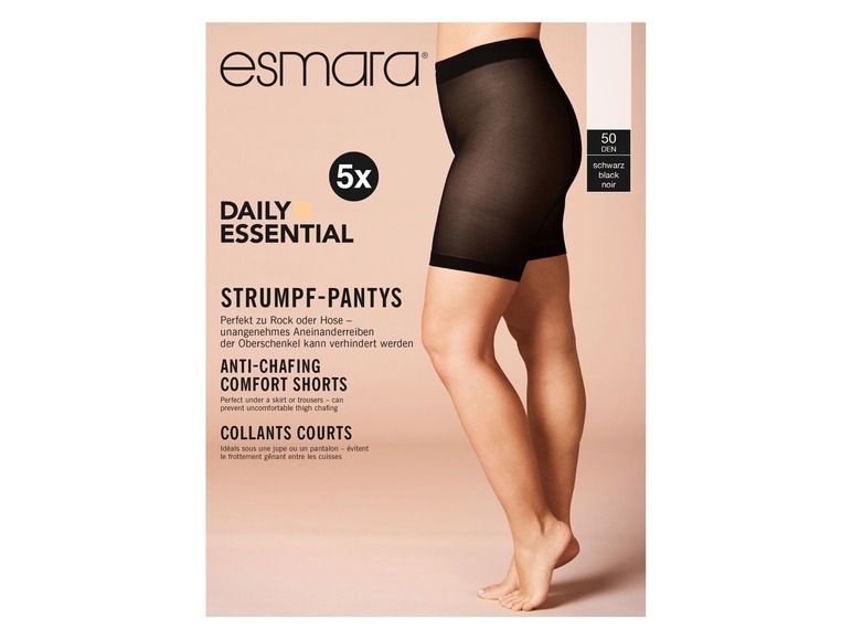 Gehe zu Vollbildansicht: ESMARA® Strumpf-Panties Damen, 5 Stück, 50 DEN, mit bequemen Komfortbund, mit Elasthan - Bild 4