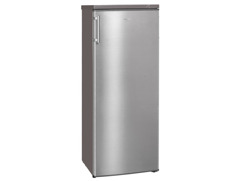 Ein silberner Kühlschrank der Marke exquisiT.