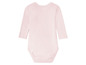 Rosa Baby-Body mit langen Ärmeln.