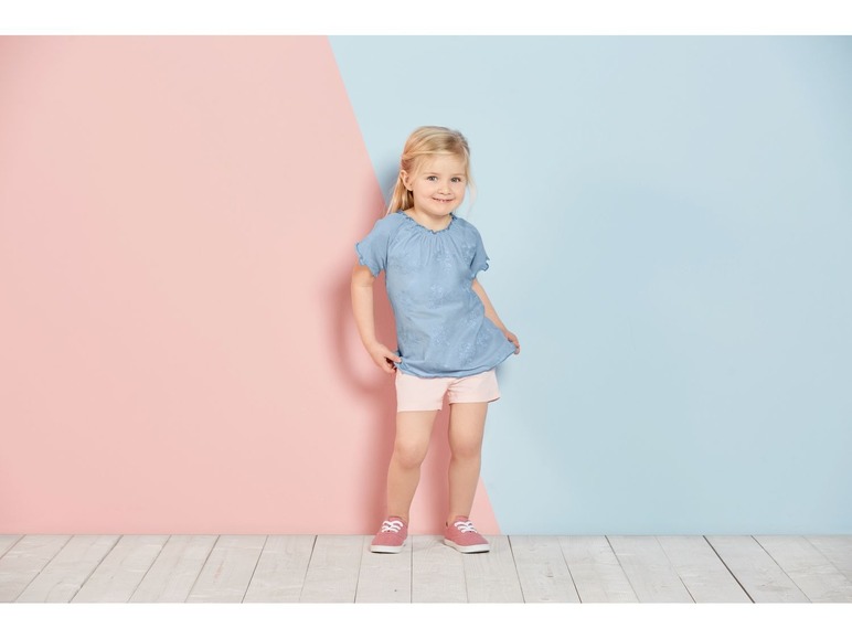Gehe zu Vollbildansicht: LUPILU® Kleinkinder Top Mädchen, 2 Stück, mit Stickerei, trocknergeeignet, 100 % Baumwolle - Bild 4