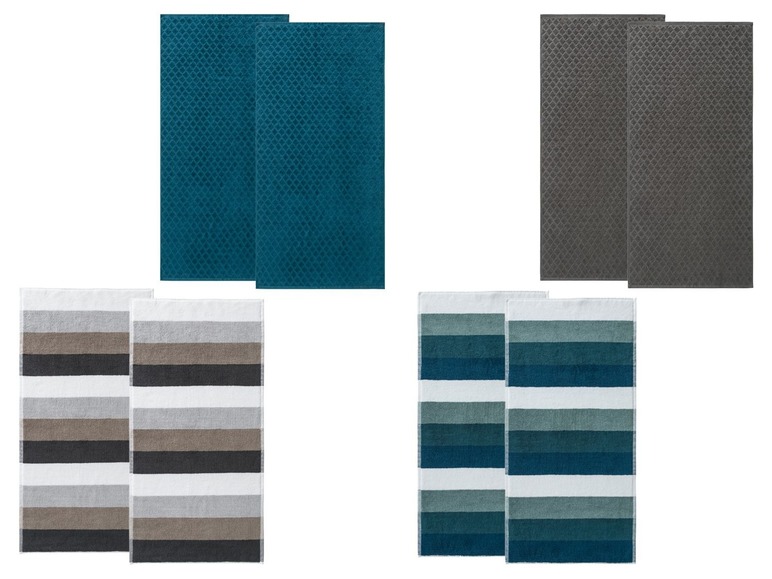 Gehe zu Vollbildansicht: MIOMARE® Handtuch, 2-teilig, 50 x 100 cm, saug- und strapazierfähig, aus Baumwolle - Bild 1