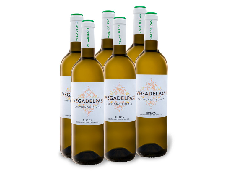 Gehe zu Vollbildansicht: 6 x 0,75-l-Flasche Weinpaket Vegadelpas Sauvignon Blanc Rueda DO trocken, Weißwein - Bild 1