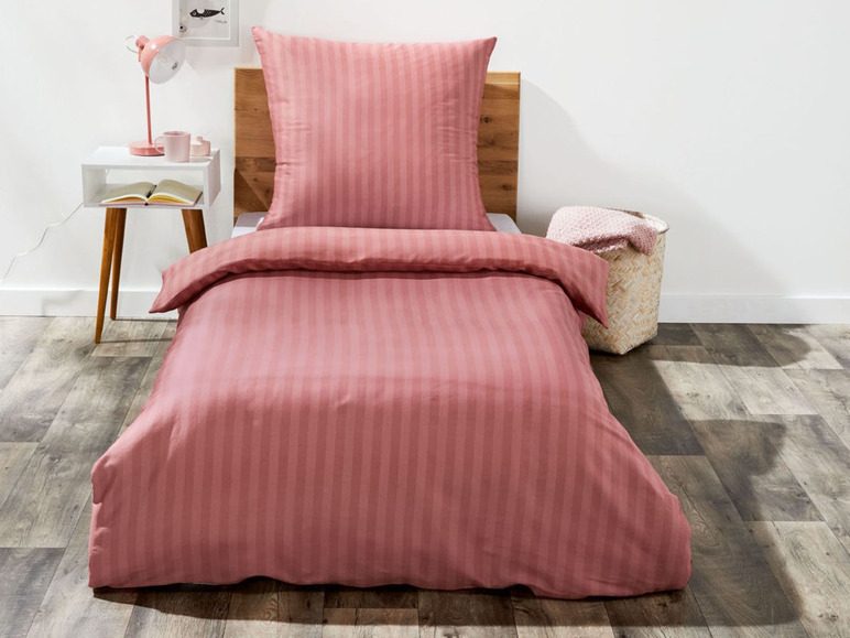 Gehe zu Vollbildansicht: MERADISO® Damast Bettwäsche, 135 x 200 cm, mit Reißverschluss, aus reiner Baumwolle - Bild 8