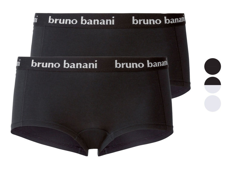 Zwei schwarze Bruno Banani Boxershorts.