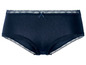 Dunkelblaue Damen-Slip mit Spitze.