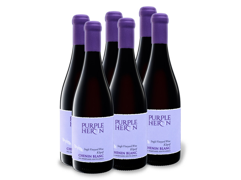 Gehe zu Vollbildansicht: 6 x 0,75-l-Flasche Weinpaket Purple Heron Südafrika Chenin Blanc trocken, Weißwein - Bild 1