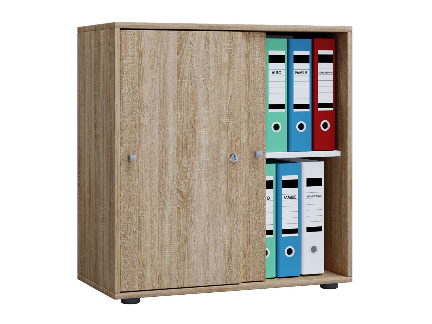 VCM Büroschrank Lona (mit Schiebetüren, Sonoma-Eiche, L) | 4051814371066X