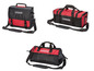Drei rote und schwarze Parkside Werkzeugtaschen.