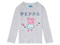 Ein graues Langarmshirt mit Peppa Pig.
