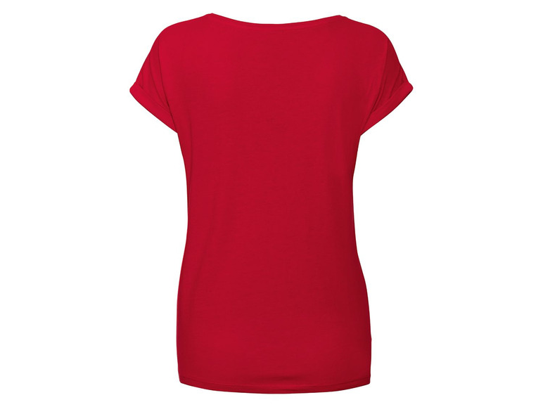 Ein rotes T-Shirt mit kurzen Ärmeln.