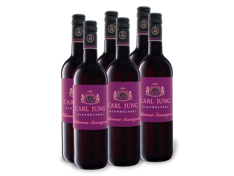 6 x 0,75-l-Flasche Weinpaket CARL JUNG Cabernet Sauvignon, alkoholfreier Rotwein