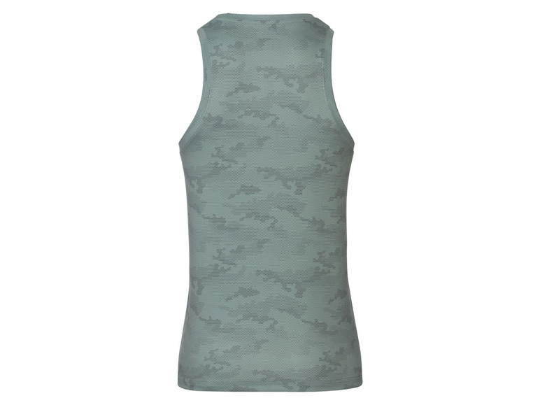 Ein graues Tanktop mit Tarnmuster.