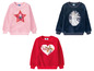 Drei Fleece-Pullover mit Motiven von Peppa Pig, Elsa und Paw Patrol.