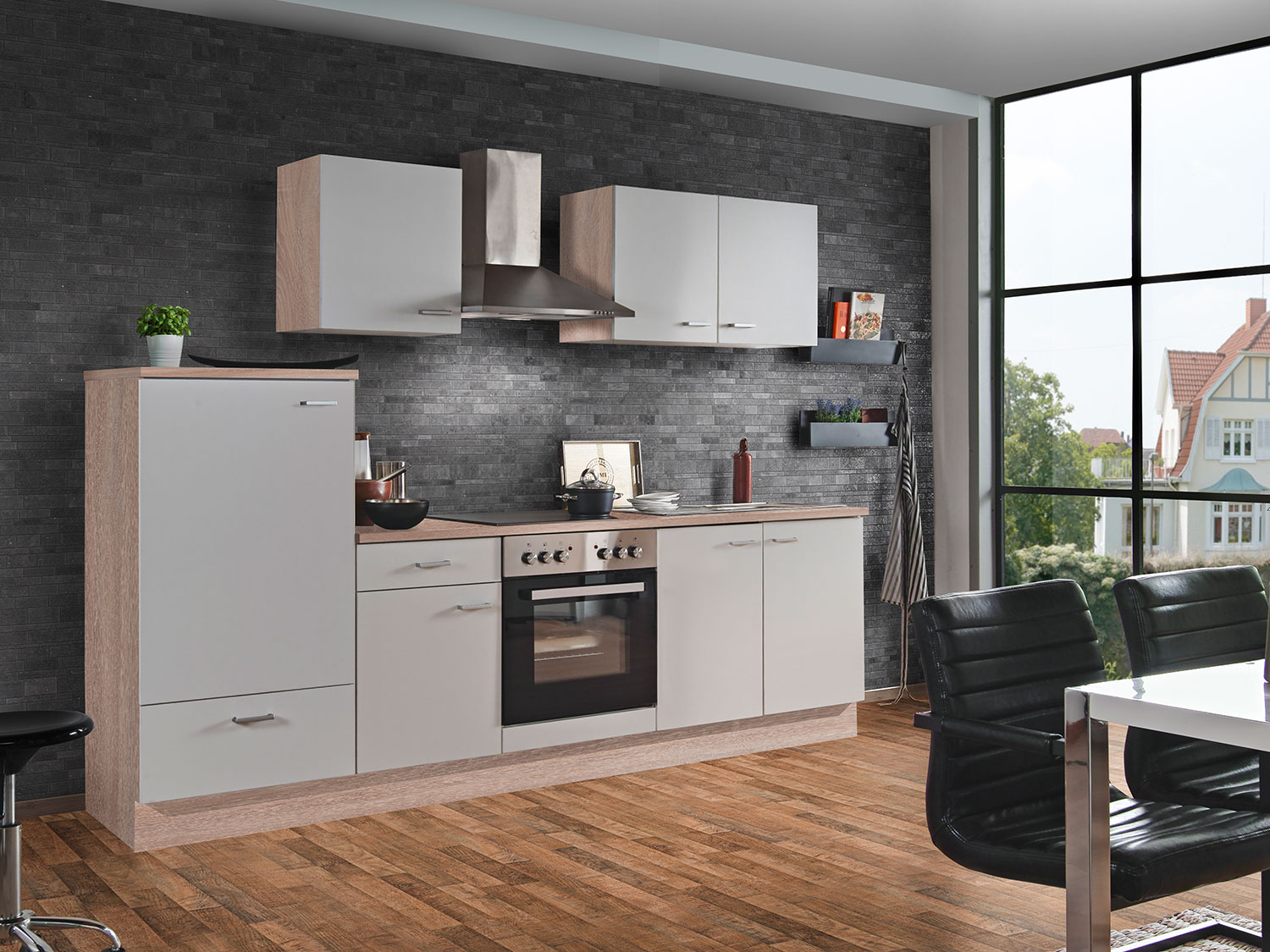 Menke Küchenblock Classic Leerblock 270/280/300/310cm (frei Bordsteinkante, Weiss, 270 cm (ohne GS-Blende)) | 04039354094836