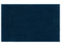 Ein dunkelblauer Badeteppich mit weicher Textur.