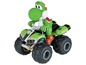 Yoshi auf einem grünen Quad, ein Mario Kart Spielzeugauto.