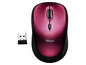 Drahtlose Trust Maus mit USB-Empfänger in Rosa.