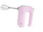 Ein rosa Bosch Handmixer mit Schneebesen.