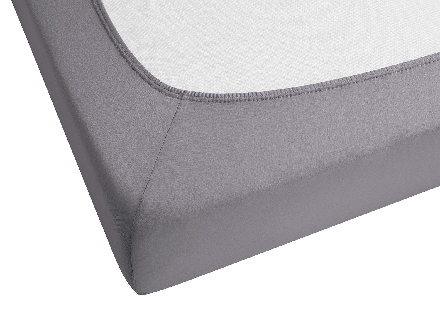 BIBERNA Premium Jersey-Elasthan Spannbettlaken (Silbergrau, 90 - 100 x 200 cm) – Bild 3 von 3