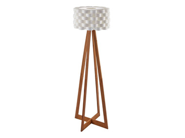 Pureday Design Stehlampe mit Papierschirm und Holzfuß