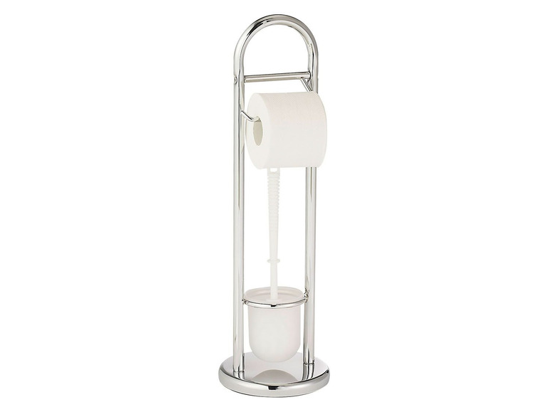 Gehe zu Vollbildansicht: Wenko Stand-WC-Garnitur »Siena«, mit rundem Standfuß, aus Stahl und Kunststoff - Bild 3