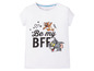 Weißes T-Shirt mit Tom und Jerry-Aufdruck, Text 'Be my BFF'.