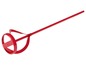 Ein roter Farbmixer mit langem Stiel.