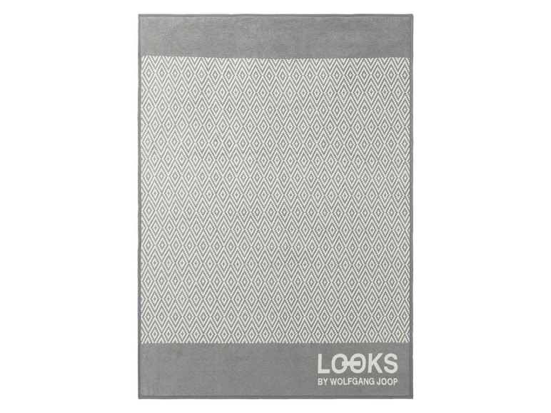 Grauer Handtuch mit geometrischem Muster von Looks by Wolfgang Joop.