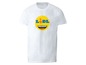 Weißes T-Shirt mit einem lächelnden Emoji mit dem Lidl-Logo.