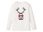 Weißes Langarmshirt mit Weihnachts-Rentier-Aufdruck von Livergy.