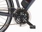 Nahaufnahme eines E-Bikes mit Shimano-Komponenten.