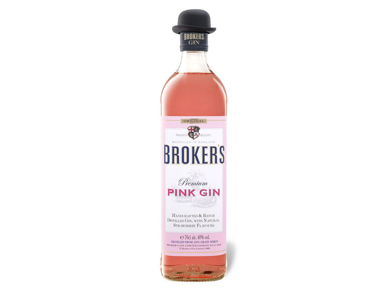 Gehe zu Vollbildansicht: Broker's Pink Gin 40% Vol - Bild 1