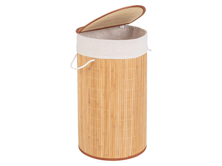 Gehe zu Vollbildansicht: Wenko Wäschetruhe »Bamboo«, 55 l Fassungsvermögen, mit Baumwoll-Wäschesack, aus Bambus - Bild 2