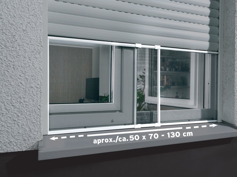 Gehe zu Vollbildansicht: Insektenschutz Schiebefenster, ausziehbar von 70-130 cm, Gewebe aus Fiberglas - Bild 2