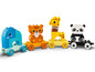 LEGO DUPLO Zug mit Elefant, Tiger, Giraffe und Panda.