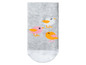 Graue Socke mit Vogel-Motiv