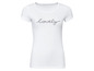 Weißes T-Shirt mit dem Schriftzug 'lovely'