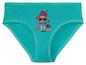 Türkisfarbene Unterhose mit LOL Surprise Druck.