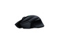 Eine schwarze Razer Wireless-Maus mit texturierter Seite.