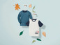Zwei Baby-T-Shirts, eines gestreift und eines mit Autodruck.
