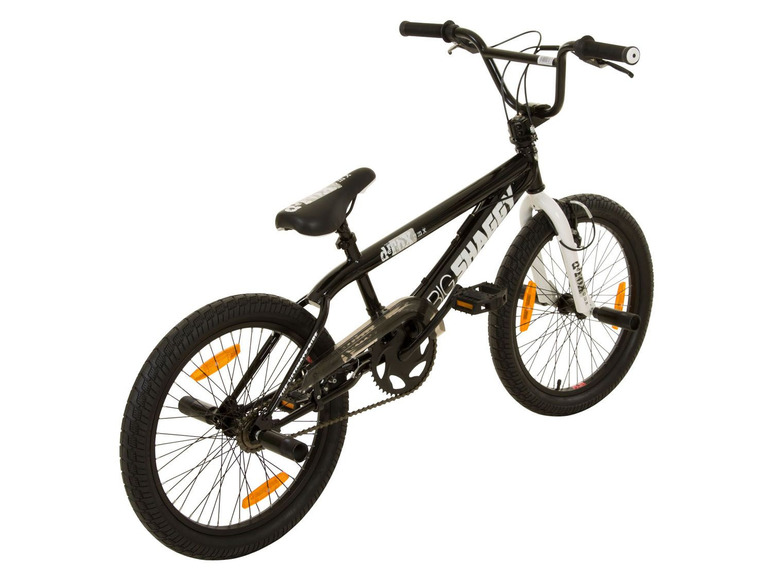 Ein schwarzes Big Shaggy BMX-Fahrrad.