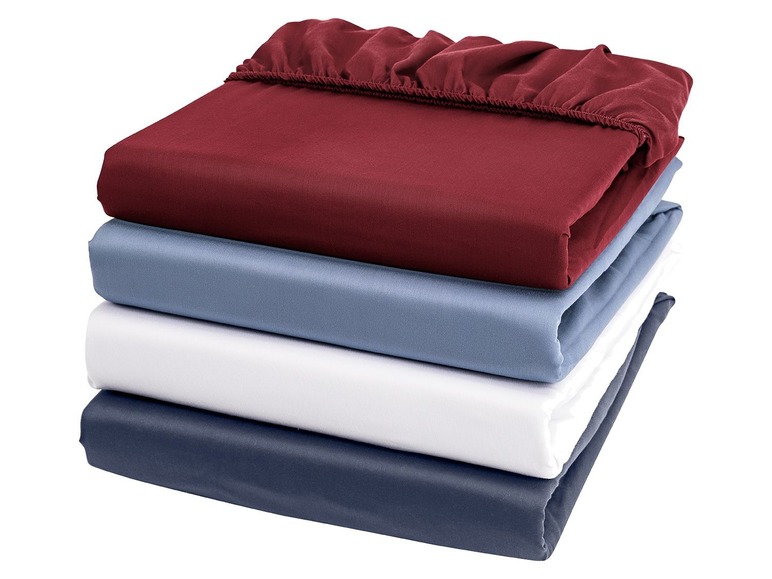 Gehe zu Vollbildansicht: MERADISO® Jersey Spannbettlaken, aus Baumwolle, bügelfrei, einlaufsicher, 140-160 x 200 cm - Bild 1