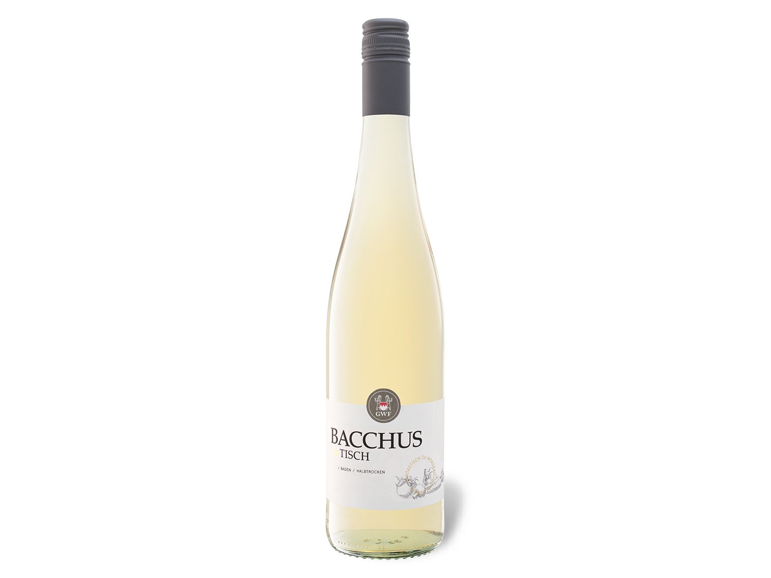 GWF Bacchus zu Tisch Baden QbA halbtrocken, Weißwein 2023 Wein & Spirituosen Lidl DE