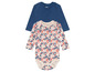 Baby-Body mit Blumenmuster und einfarbiges blaues T-Shirt von Topita.