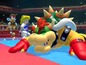 Bowser und Peach kämpfen bei den Olympischen Spielen in einer Kampfsportart.