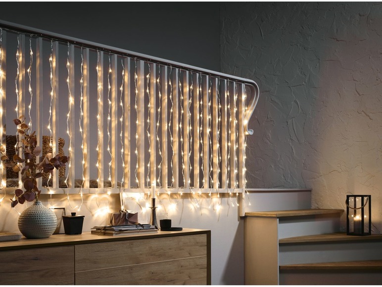 Gehe zu Vollbildansicht: MELINERA® LED Balkonvorhang, 2 x 1 m - Bild 5