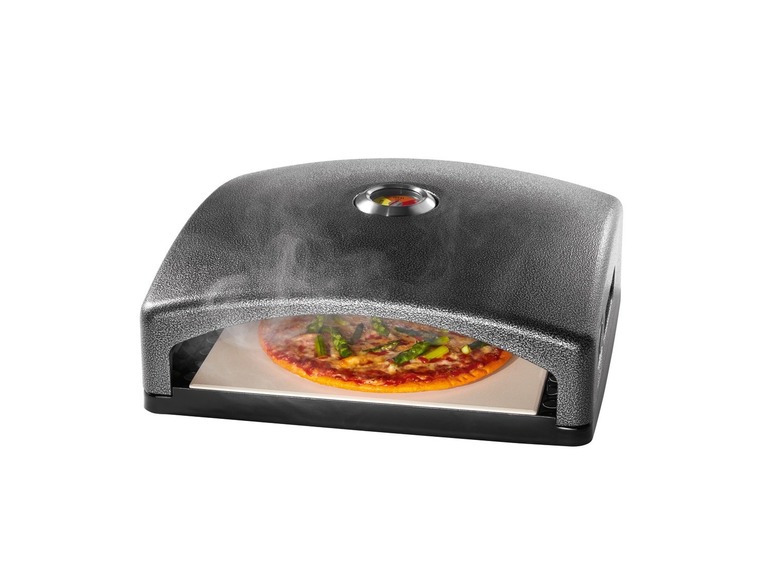 Gehe zu Vollbildansicht: Pizzaofen-Grillaufsatz, integriertes Thermostat, mit Pizzastein aus Cordierit - Bild 4