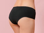 Schwarze Unterhose mit Spitze.
