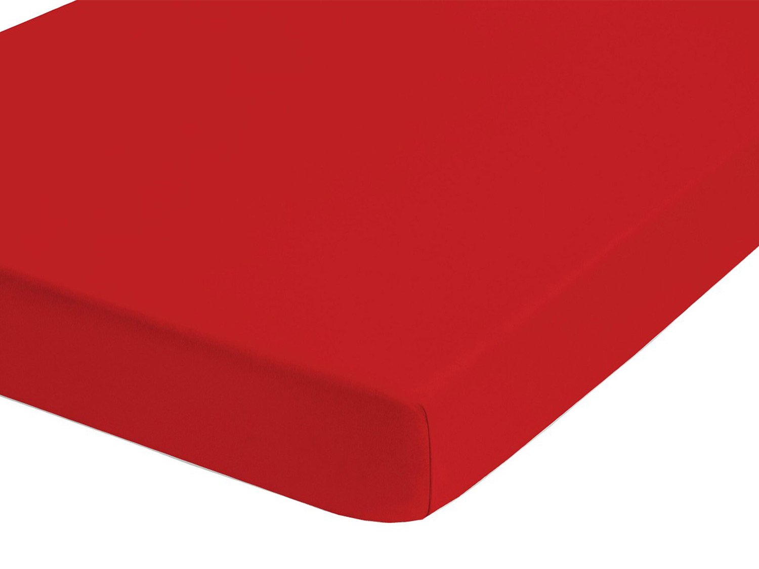 BIBERNA Premium Jersey-Elasthan Spannbettlaken (Rot, 90 - 100 x 200 cm) – Bild 2 von 3