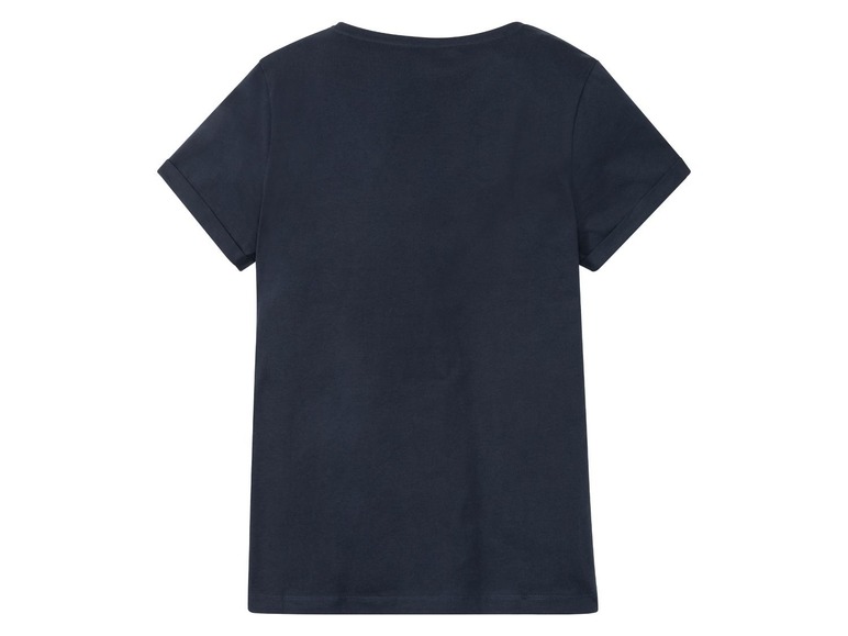 Ein dunkelblaues T-Shirt mit kurzen Ärmeln